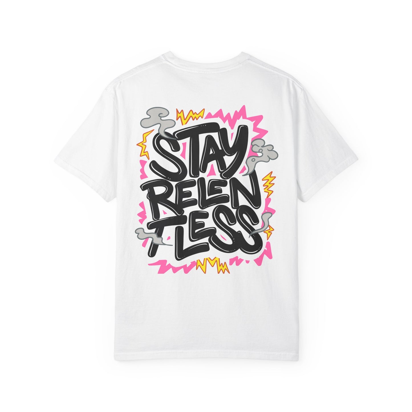 Chaos Character Graphic Tee (Front & Back) – Stay Relentless Streetwear Shirt | Beautifully Blaze