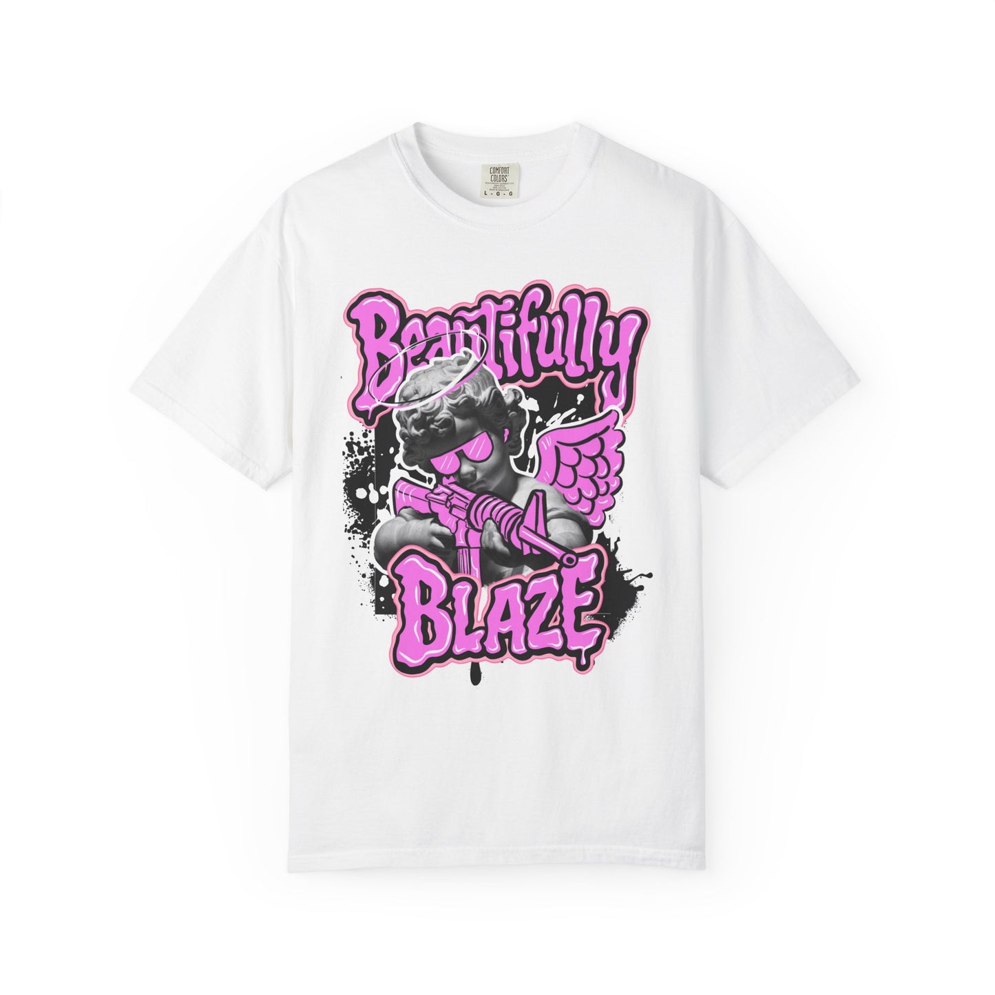Handle With Care Graphic Tee (Front & Back) – Angel Streetwear Statement Shirt | Beautifully Blaze