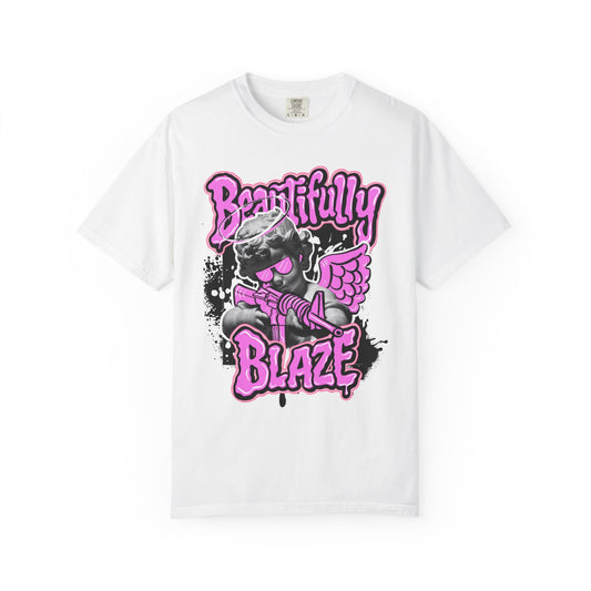 Handle With Care Graphic Tee (Front & Back) – Angel Streetwear Statement Shirt | Beautifully Blaze