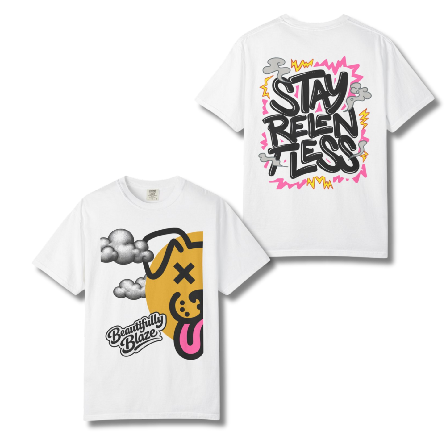 Chaos Character Graphic Tee (Front & Back) – Stay Relentless Streetwear Shirt | Beautifully Blaze