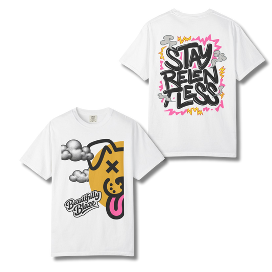 Chaos Character Graphic Tee (Front & Back) – Stay Relentless Streetwear Shirt | Beautifully Blaze